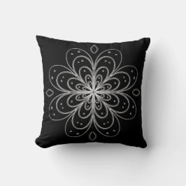 Metallic look Flower pillow Kudde