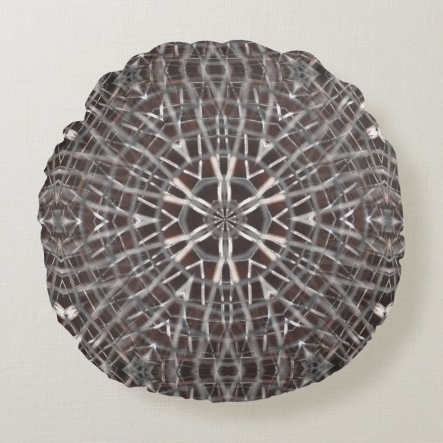 Metallic Metall Mesh Silver Rund Kudde (Framsidan)