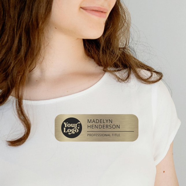 Metallic Old Guld Company Logotyp Employee Magneti Namnbricka (Skapare uppladdad)