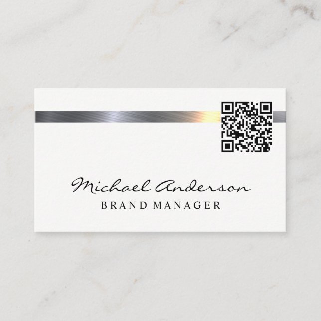 Metallic Pub | QR-kod Visitkort (Framsida)