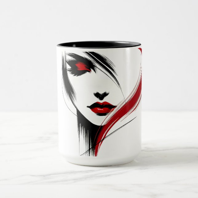  Metallic Red Accent Woman   Mugg (Center)