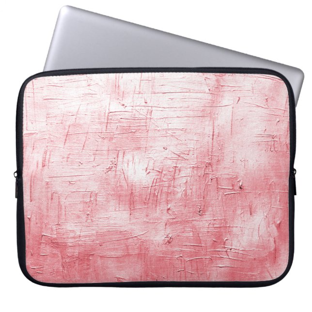 Metallic Red Canvas: Brushstroke Elegance. Laptop Fodral (Framsidan)