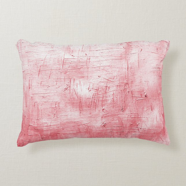 Metallic Red Canvas: Brushstroke Elegance. Prydnadskudde (Framsidan)