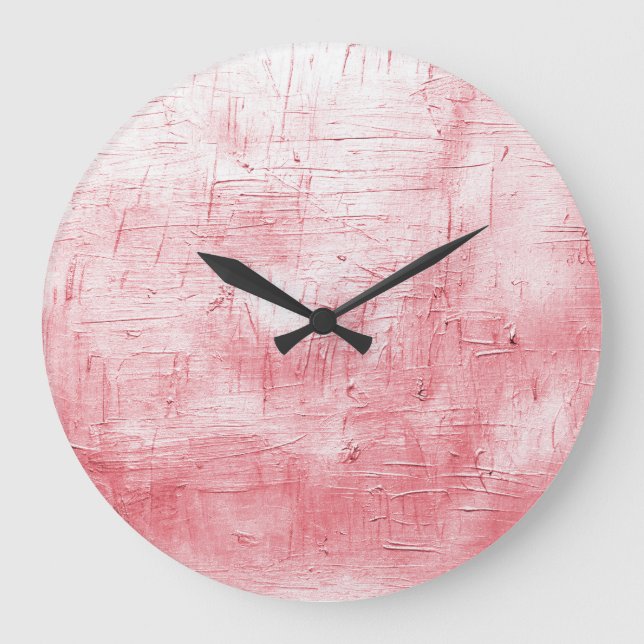 Metallic Red Canvas: Brushstroke Elegance. Stor Klocka (Framsida)