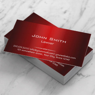 Metallic Red Lawyer Attorney at Law Visitkort
