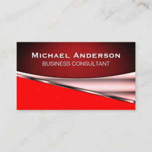 Metallic Red Silver Abstrakt Visitkort