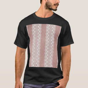 Metallic ro guld, benvit snöre struktur. t shirt