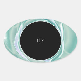 Metallic ros trycksticker ovalt klistermärke