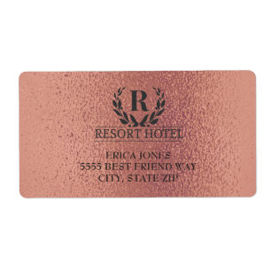 Metallic Rose Gold Rosa Lägg till logotyp och bakg Fraktsedel