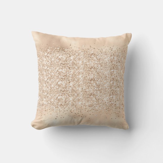 METALLIC SATIN CHAMPAGNE GNISTRA THROW KUDDE (Framsida)