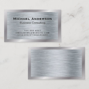 Metallic Silver Brushed Struktur Visitkort