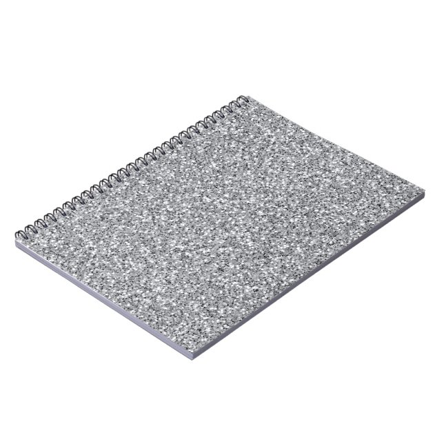 Metallic Silver Glitter Anteckningsbok (Vänstra Sidan)