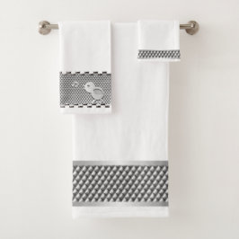 Metallic Silver Industrial Mönster