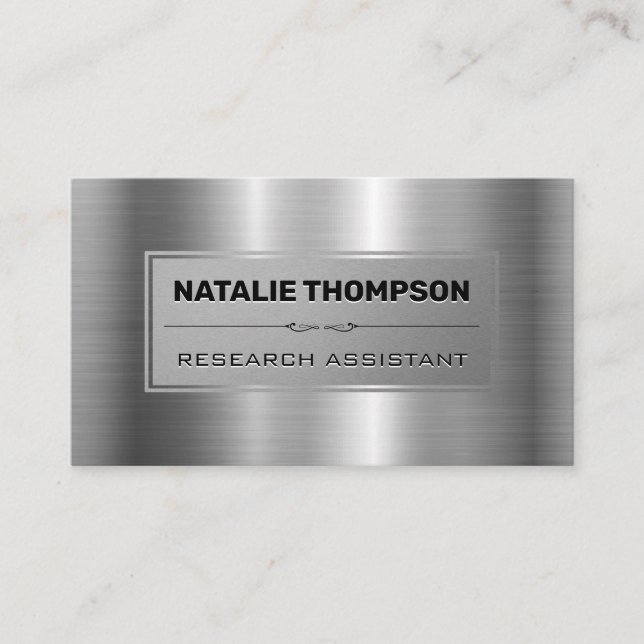 Metallic Silver Metall Shine Tidsbeställning Kort (Framsida)
