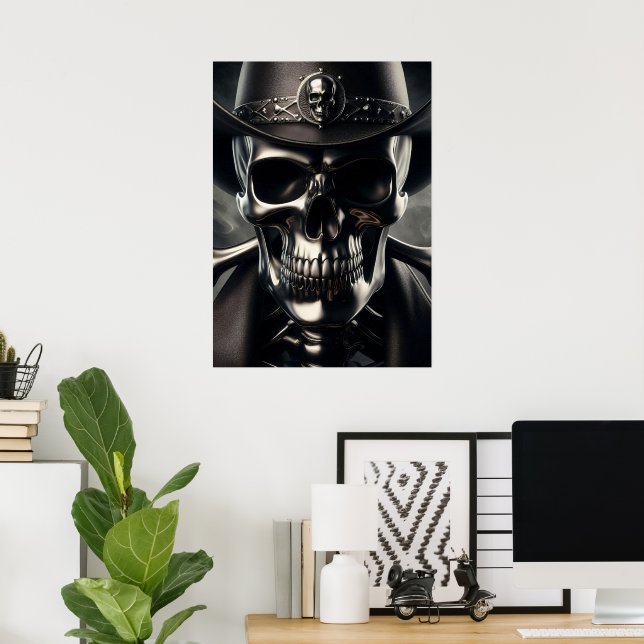 Metallic Skull Cowboy Poster (Hemmakontoret)