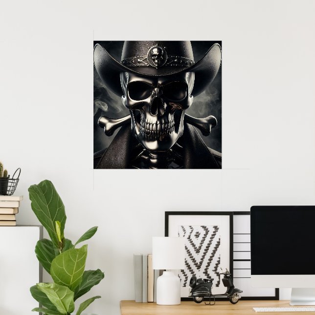 Metallic Skull Cowboy Poster (Hemmakontoret)