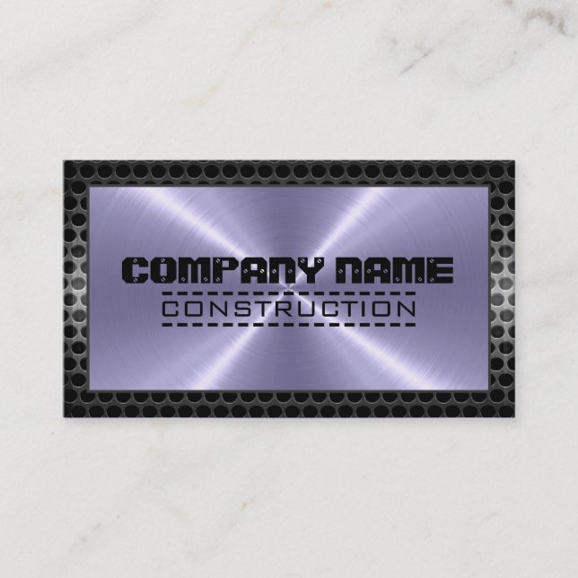 Metallic Stainless Metal Steel Border #20 Visitkort (Framsida)