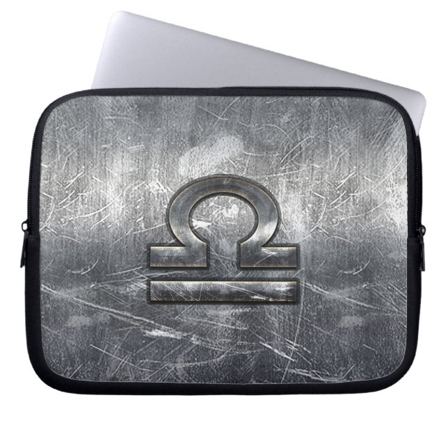 Metallic Stil Libra Zodiac-tecken Laptop Sleeve (Framsidan)