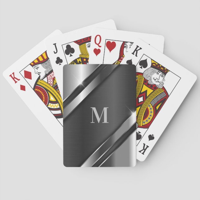 Metallic Struktur Monogram Casinokort (Baksidan)