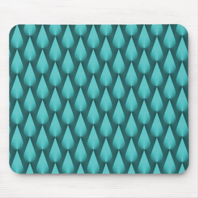 Metallic Teal Dazzling Raindrops Mousepad Musmatta (Framsidan)