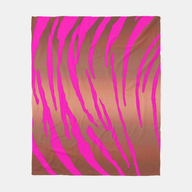 Metallic Tiger Rand Pinks Fleecefilt (Framsidan)