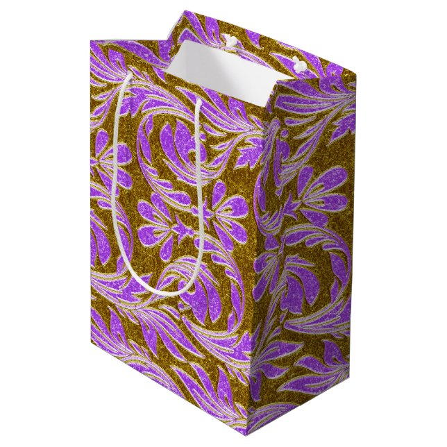 Metallic Vågar-Lila-Guld-GIFT BAG m (Baksidan Vinklad)