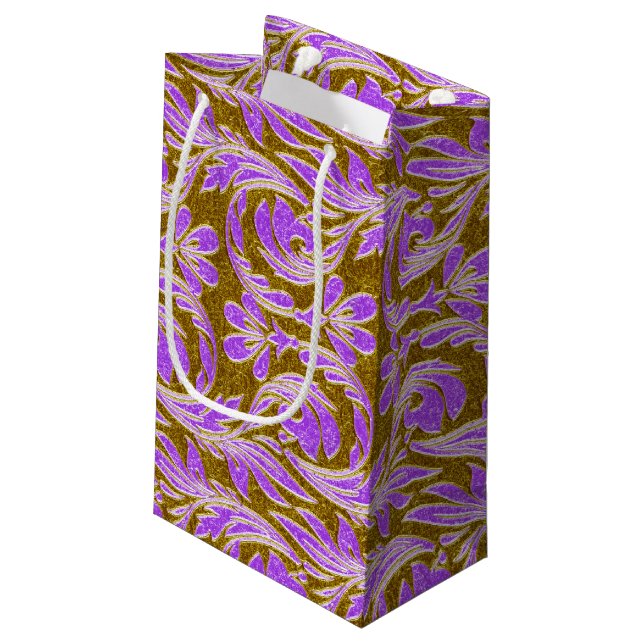 Metallic Vågar-Lila-Guld-GIFT BAG s (Baksidan Vinklad)
