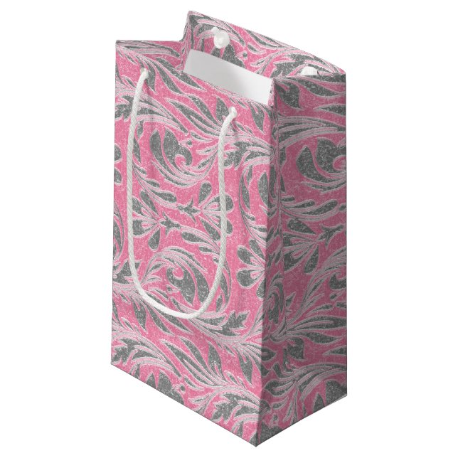 Metallic Vågar-Ljus rosa-White-GIFT BAG s (Framsidan Vinklad)