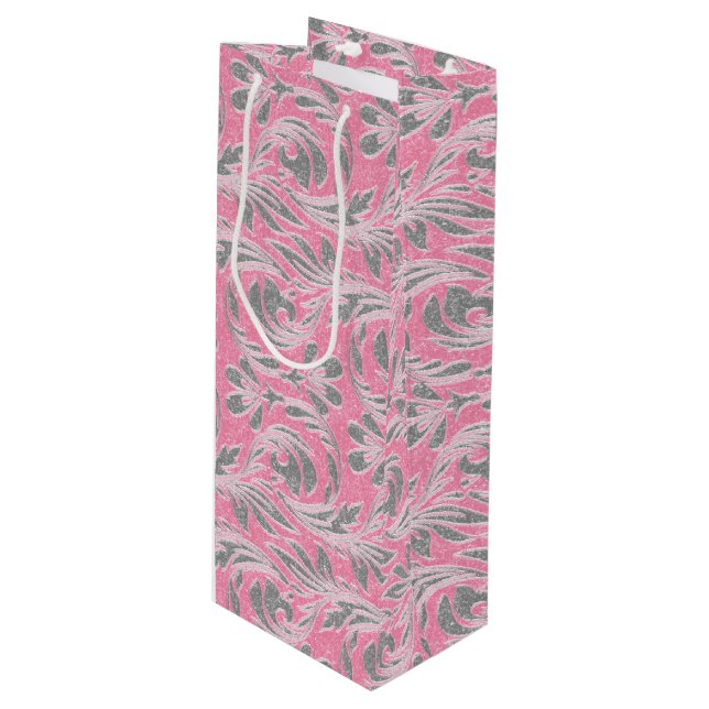 Metallic Vågar-Ljus rosa-White-VIN GIFT BAG (Framsidan Vinklad)