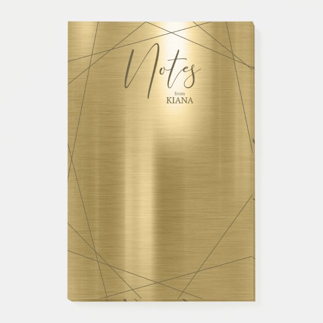 Metallica geometriska noter Guld ID648 Post-it Block (Framsida)