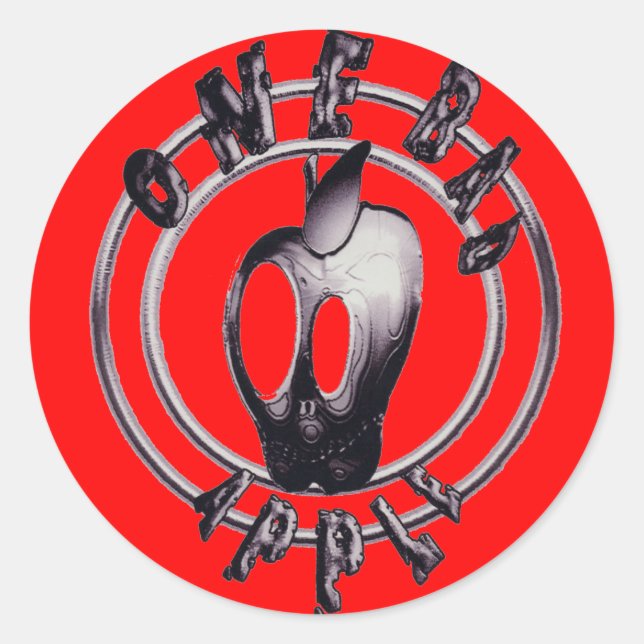 Metallicapplehead_trans - Anpassad Runt Klistermärke (Framsida)