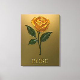 Metallisch Goldene Rosen-Eleganz Canvastryck