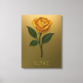 Metallisch Goldene Rosen-Eleganz Canvastryck