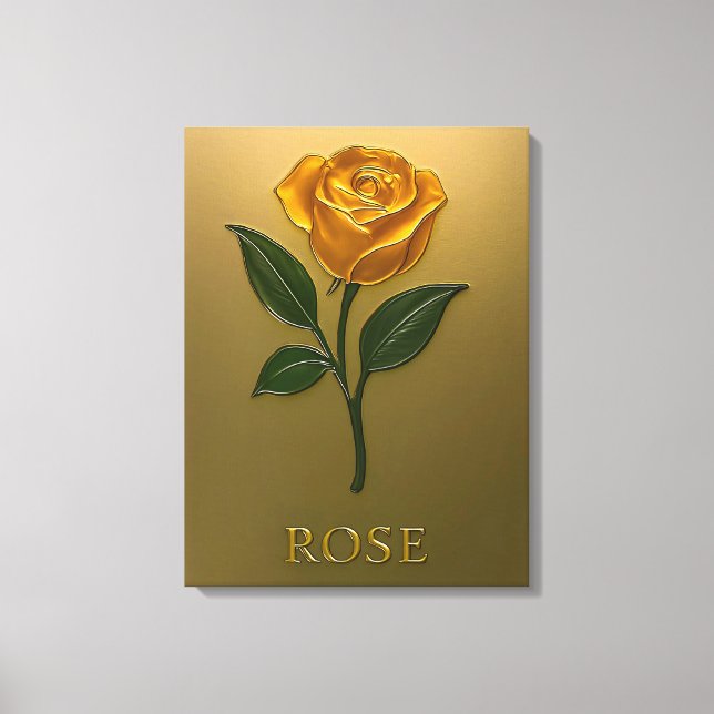 Metallisch Goldene Rosen-Eleganz Canvastryck (Framsida)