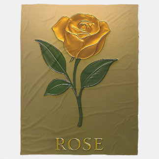 Metallisch Goldene Rosen-Eleganz Fleecefilt