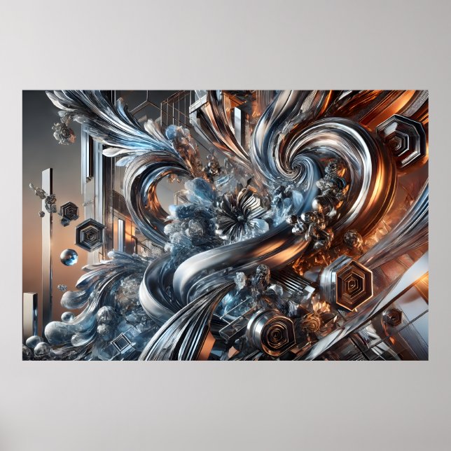 Metallische Strömungen Poster (Framsidan)