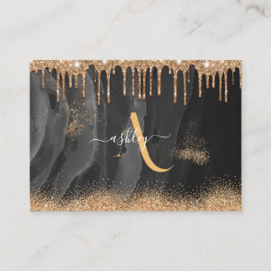 Metallisk Anpassningsbar av guld-Glitter-monogram Visitkort
