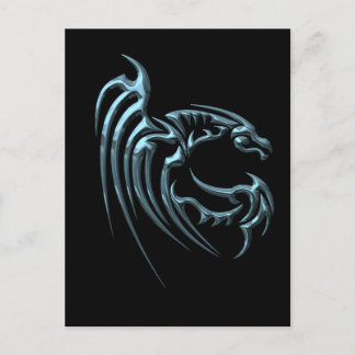 Metallisk blå drake med Rand Vykort