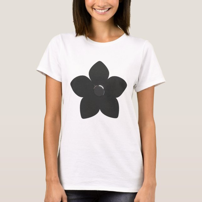 Metallisk blomma, T-Shirt, silver T Shirt (Framsida)