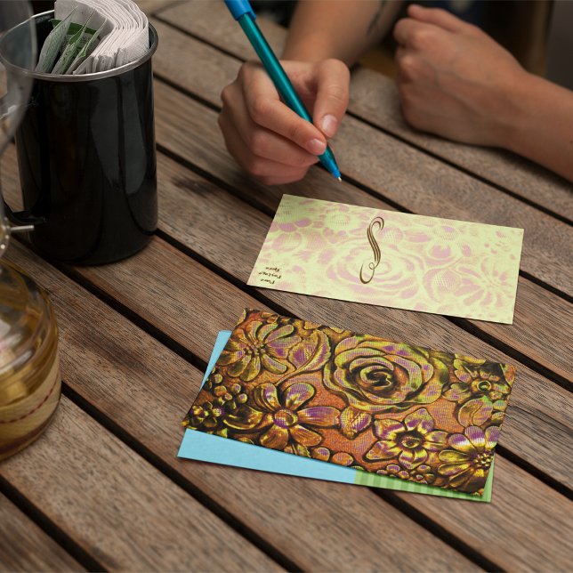 Metallisk Blommig № 3 Postkortsmall Vykort (Skapare uppladdad)