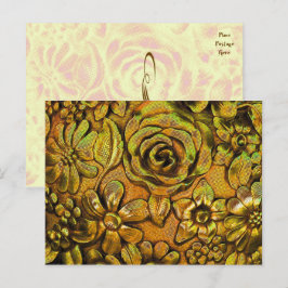 Metallisk Blommigt № 2 vykortsmall Vykort