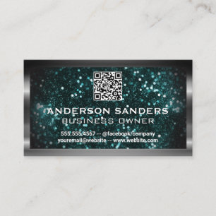 Metallisk borstad GLITTER QR-kod Visitkort