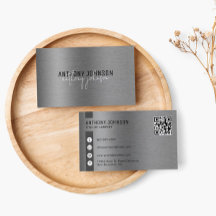 Metallisk borstad stålminimalistisk enkel QR-kod
