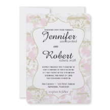 Metallisk bröllopinbjudan för rodna guld- blomma