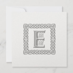 Metallisk bröllopsinbjudan Keltisk monogram E Inbjudningar