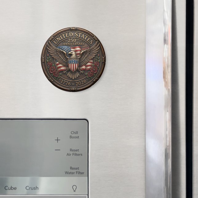 Metallisk Brons USA 250-årsjubileum Magnet (In Situ (Fridge))