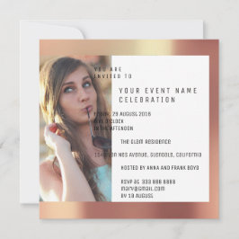 Metallisk brudens sida Foto Geometry Copper Ro Inbjudningar