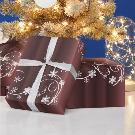 Metallisk brun, vit snurra jul presentpapper