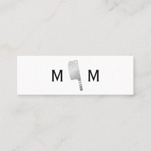 Metallisk Butcher Knivar Monogram Mini Visitkort