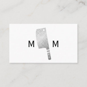 Metallisk Butcher Knivar Monogram Visitkort